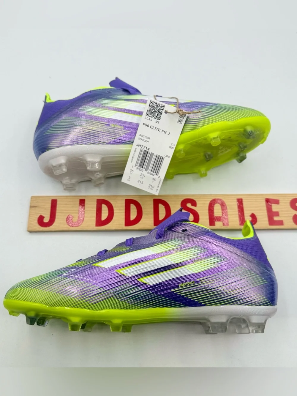 Adidas F50 Elite FG Purple Rush Lucid Lemon JH7714 Soccer Cleats Youth Size 3